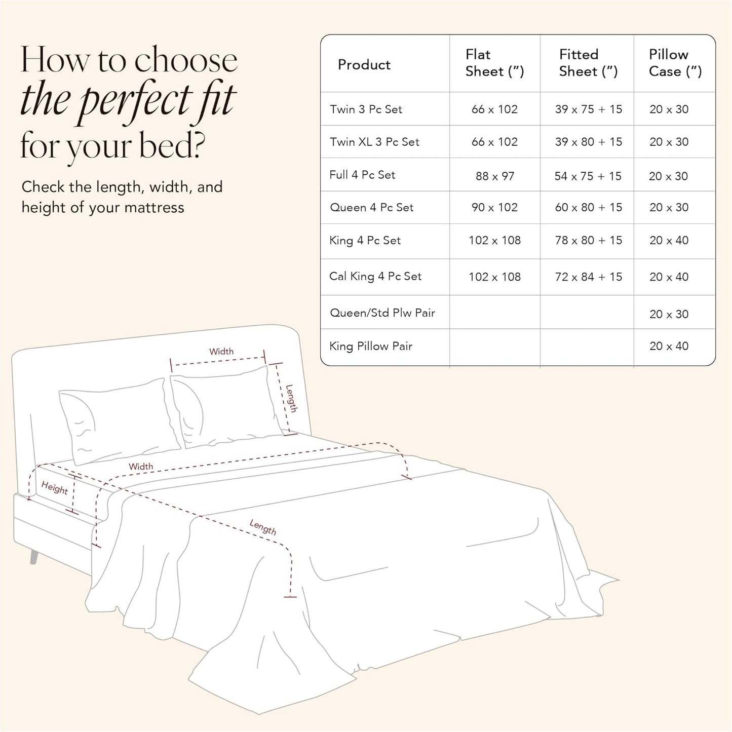 King Satin Sheet Set 4-Piece 300TC – Cooling & Deep Pocket
