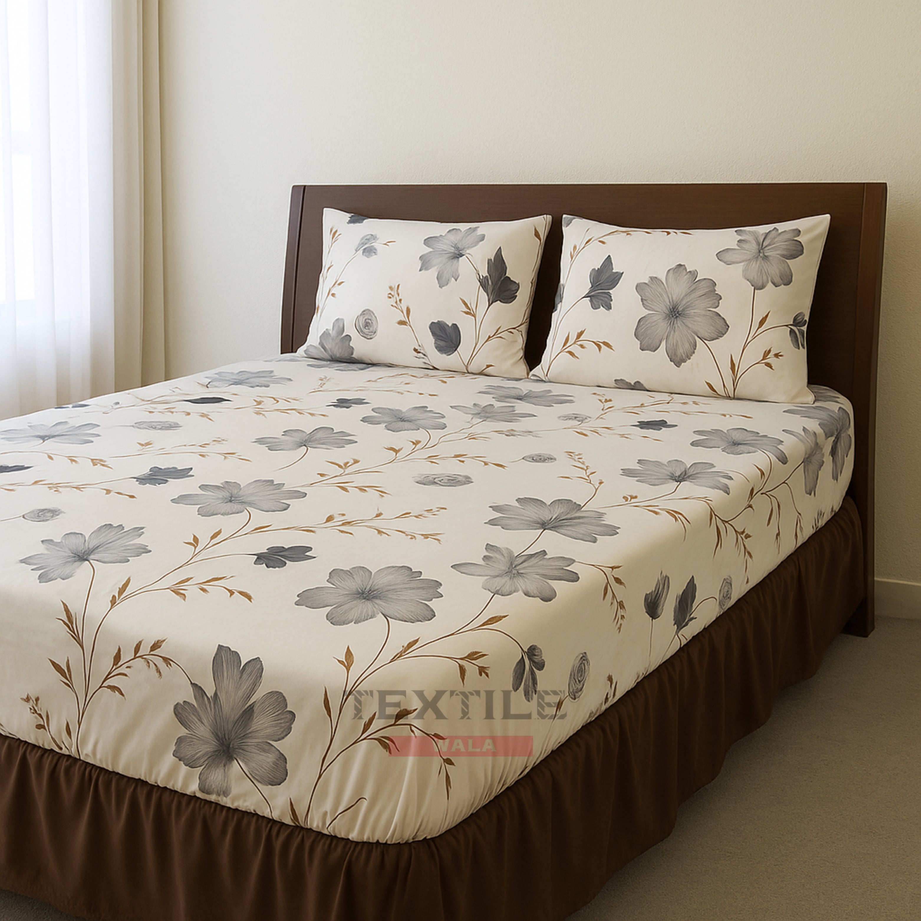 Pleasure Fitted Premium King Size Bedsheet - White