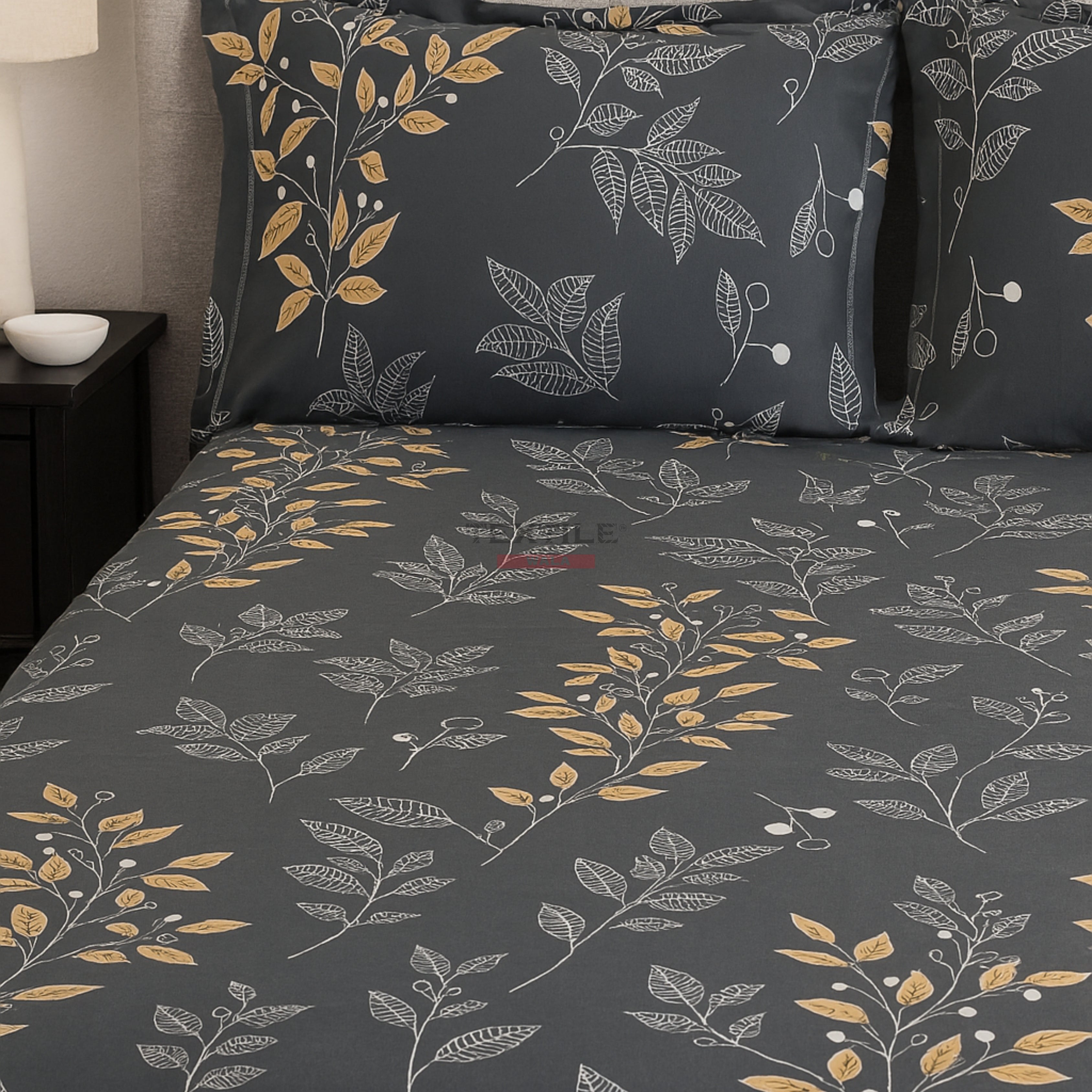 Pleasure Fitted Premium King Size Bedsheet - Grey