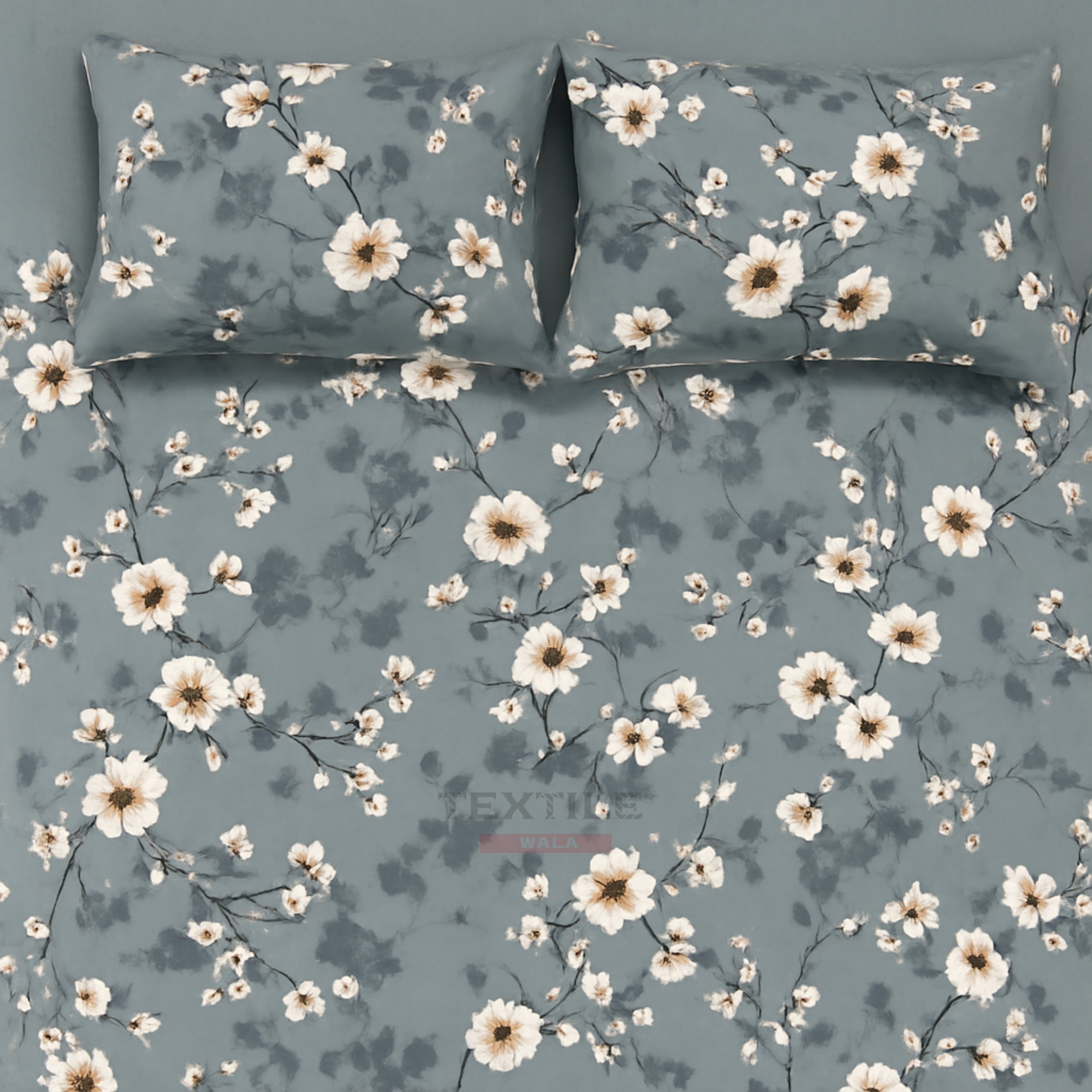 FLORA – Grey Bedsheet Set