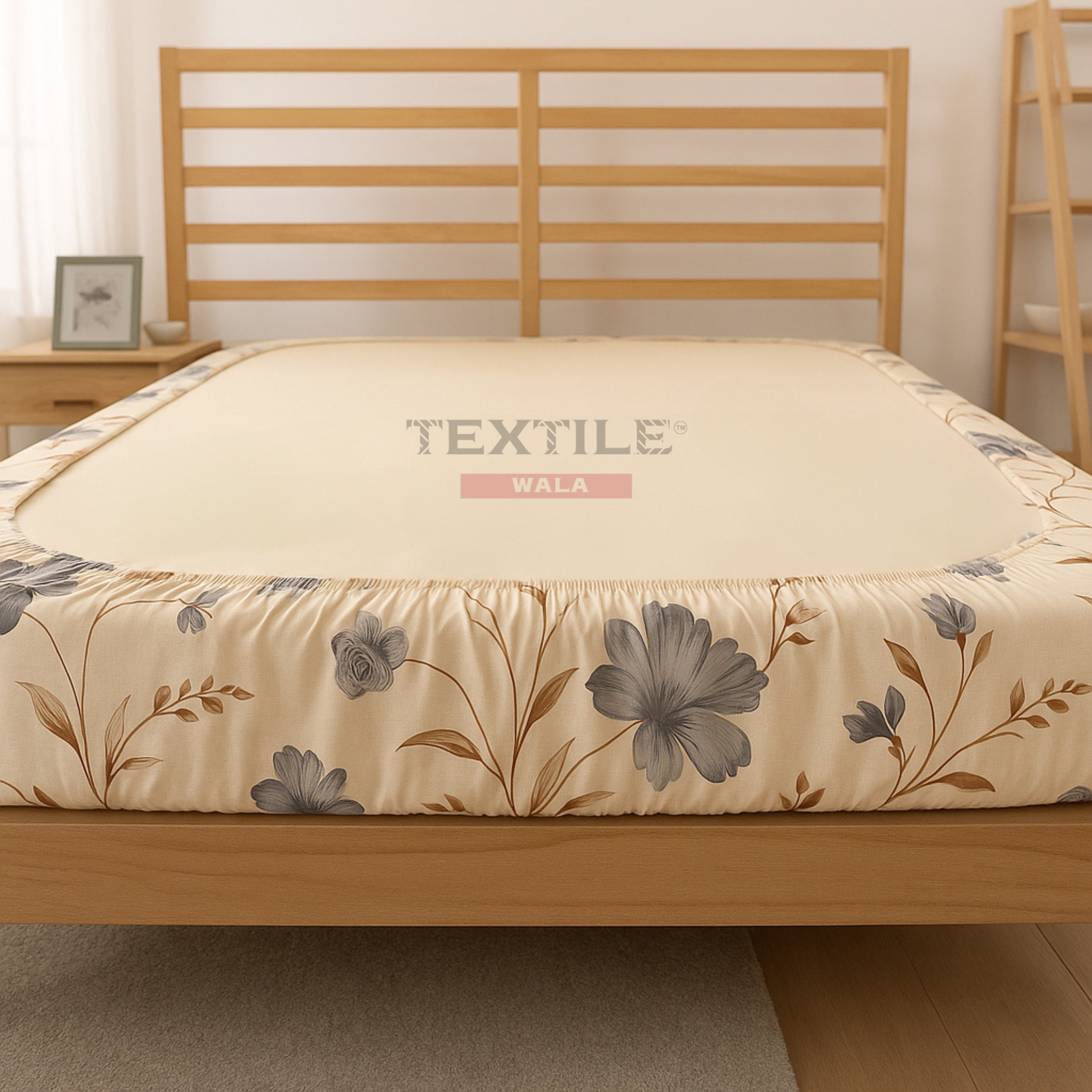 Pleasure Fitted Premium King Size Bedsheet - White