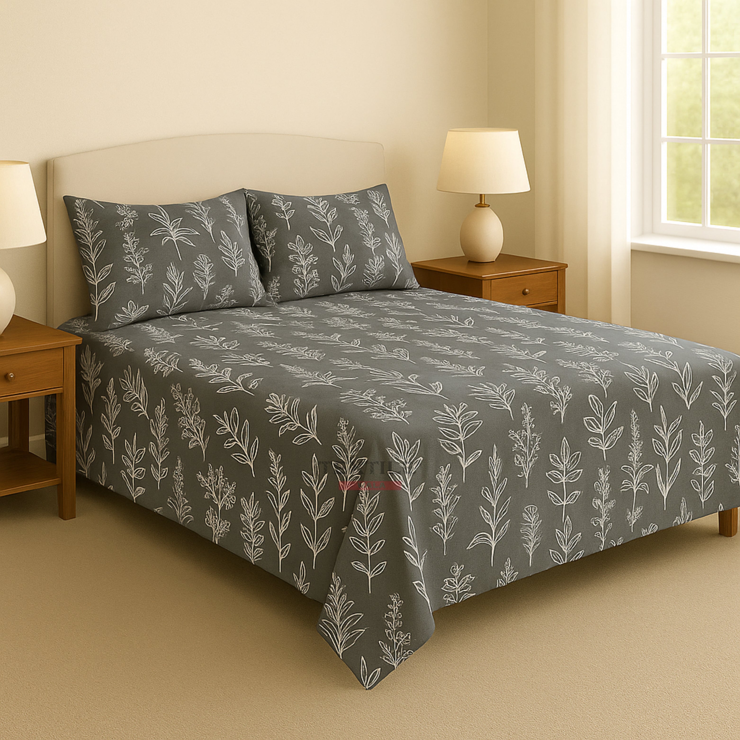 PETAL – Dark Grey Bedsheet Set