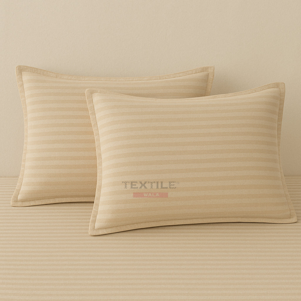 Premium Stripes Bedsheet Set - Beige