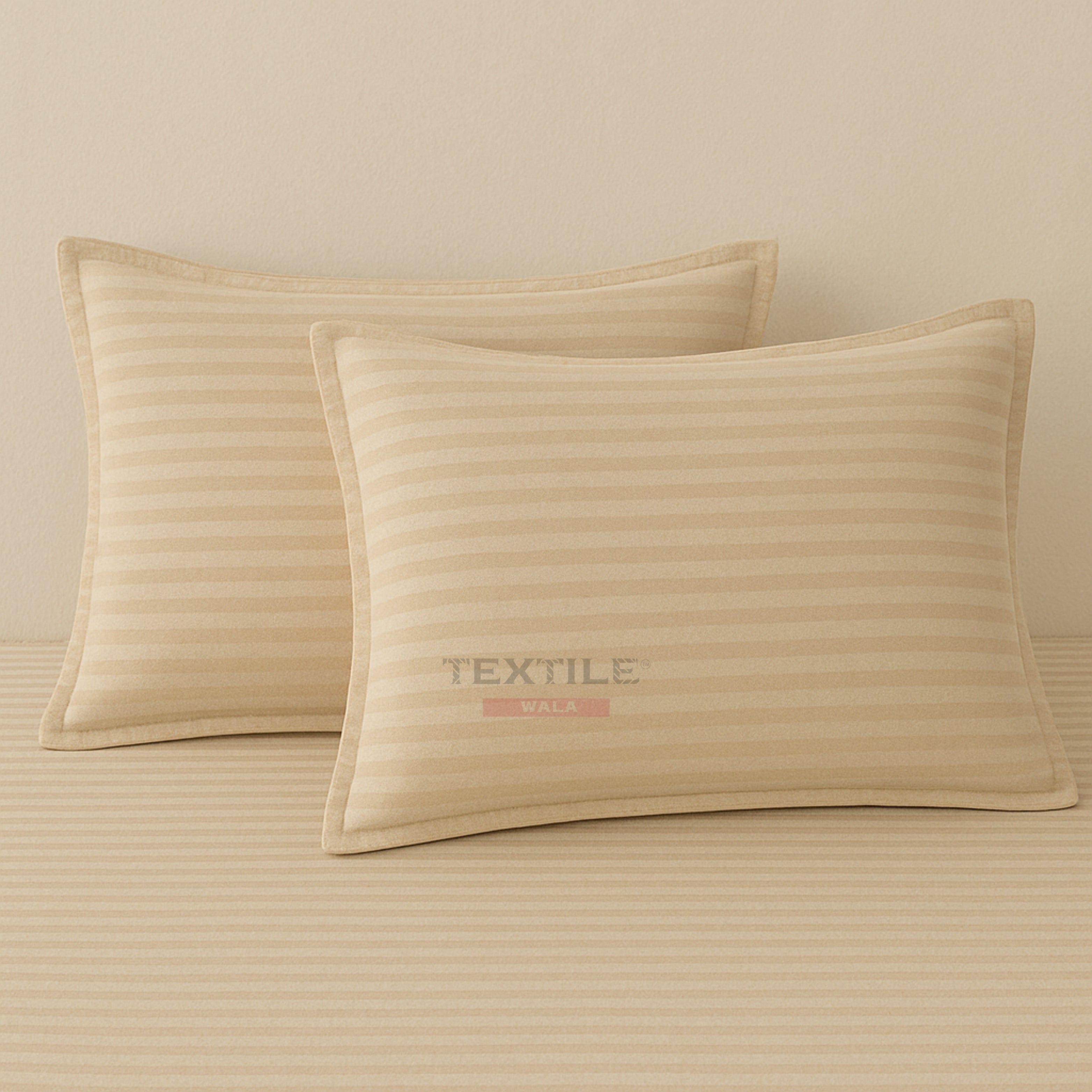 Premium Stripes Bedsheet Set - Beige