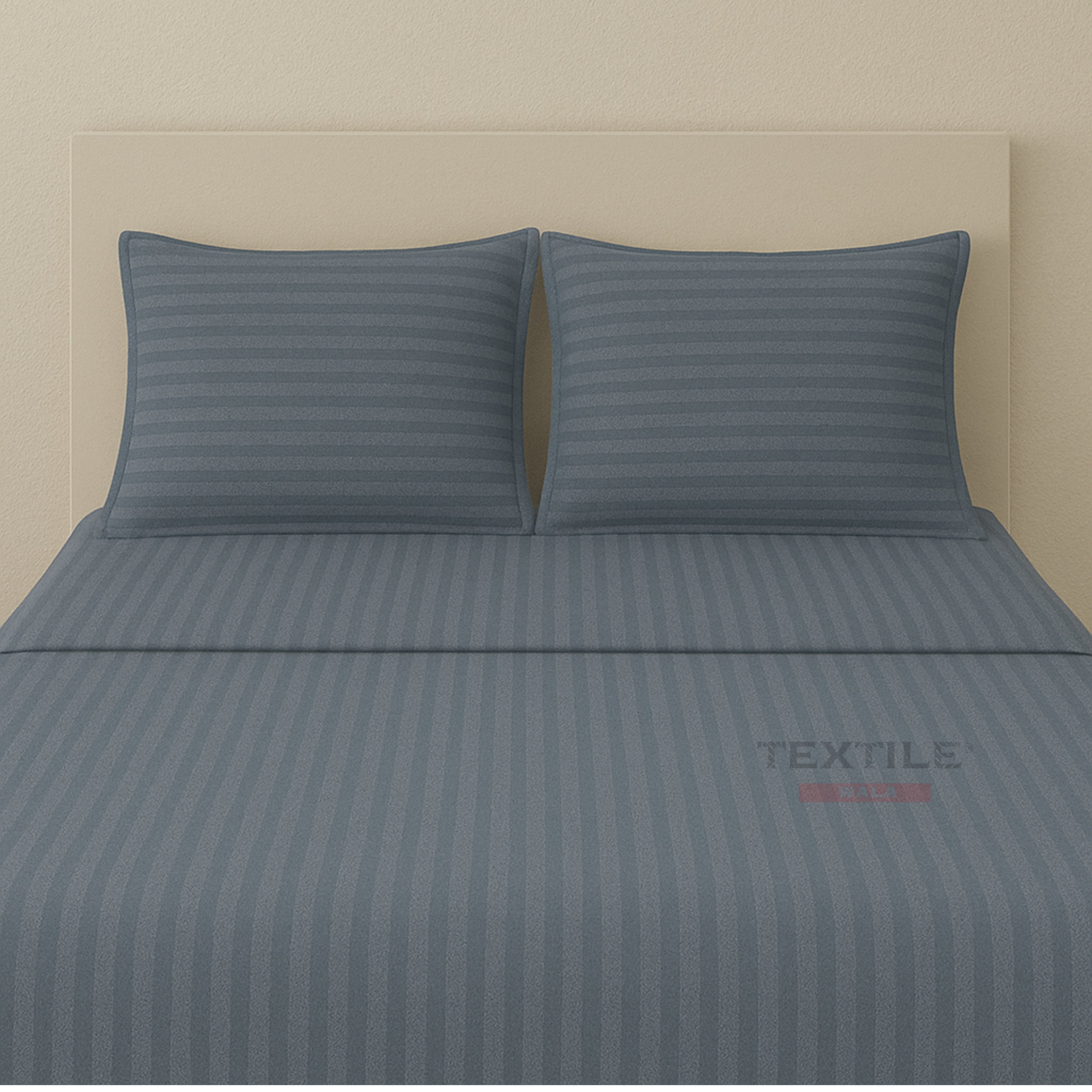 Premium Stripes Bedsheet Set - Dark Grey