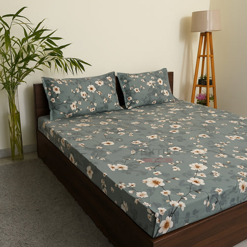 FLORA – Grey Bedsheet Set