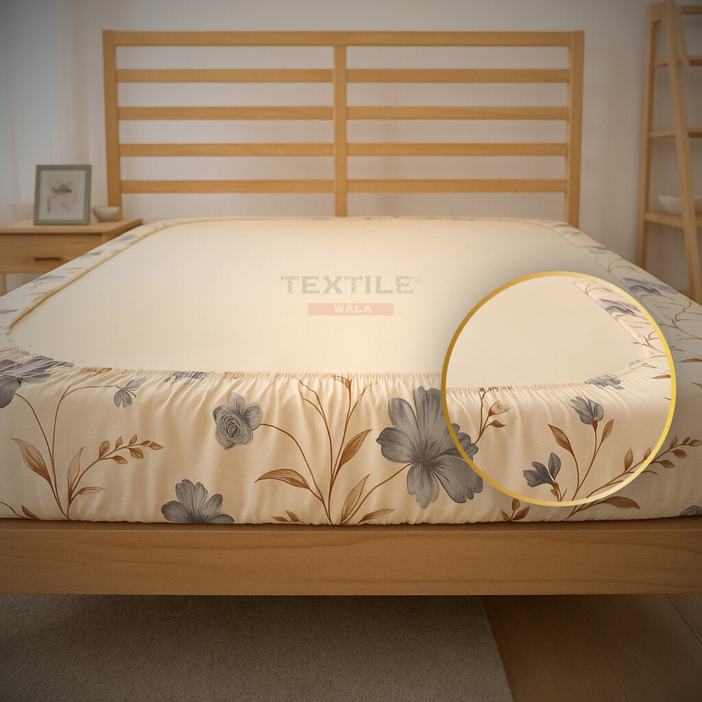 Pleasure Fitted Premium King Size Bedsheet - White