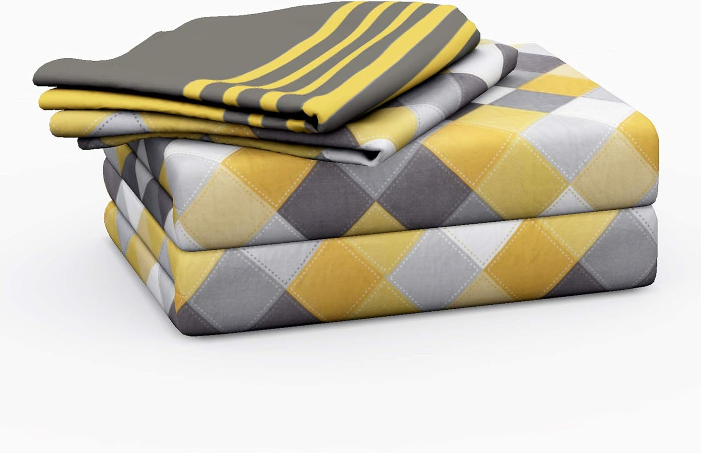 Checkered Double Bedsheet Set – Soft Cotton Comfort
