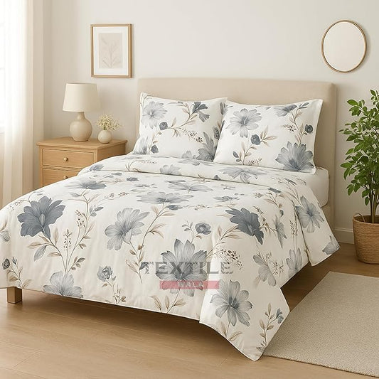 TEXTILEWALA Pleasure Fitted Bedsheet King Size 108x108 Inches | 300 TC Cotton Feel Fabric | Deep Fit Elastic | 2 Pillow Covers Included | Soft, Wrinkle-Free, Premium Look for Double Bed (White)